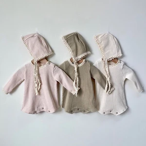 Korean Style Toddler Baby Girl Romper+Hat Cotton Long Sleeve Jumpsuit One piece Outfit Spring Autumn in USA (United States)