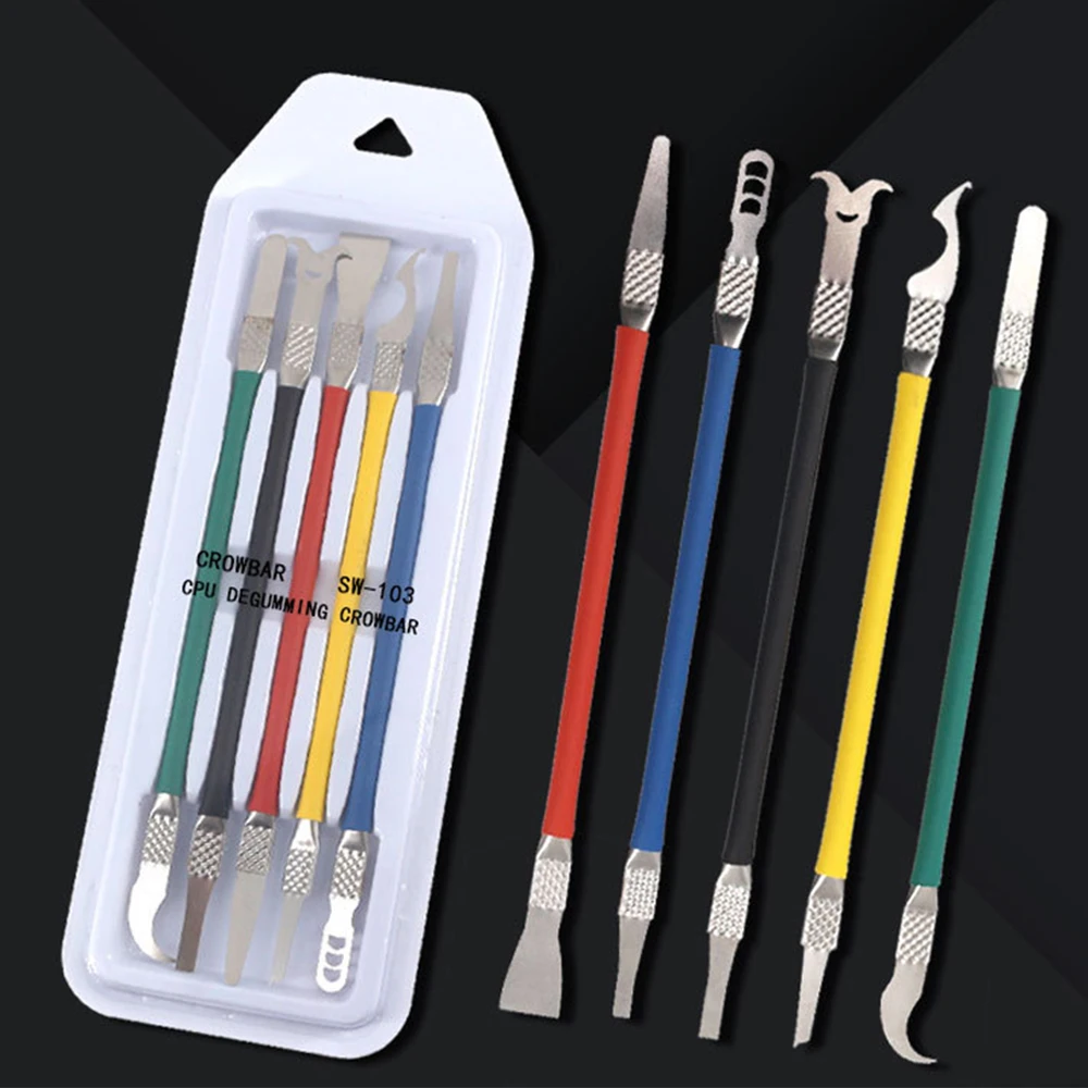 

5 in 1 IC Chip Repair Thin Blade CPU NAND Remover BGA Maintenance Knife Remove Glue Disassemble Phone PC Rework Processor Tools