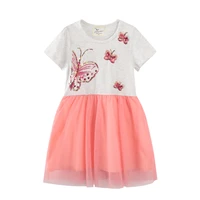 lucashy 2021 summer baby girls dress sequins butterfly design lovely short sleeves clothes fashion children princess dress