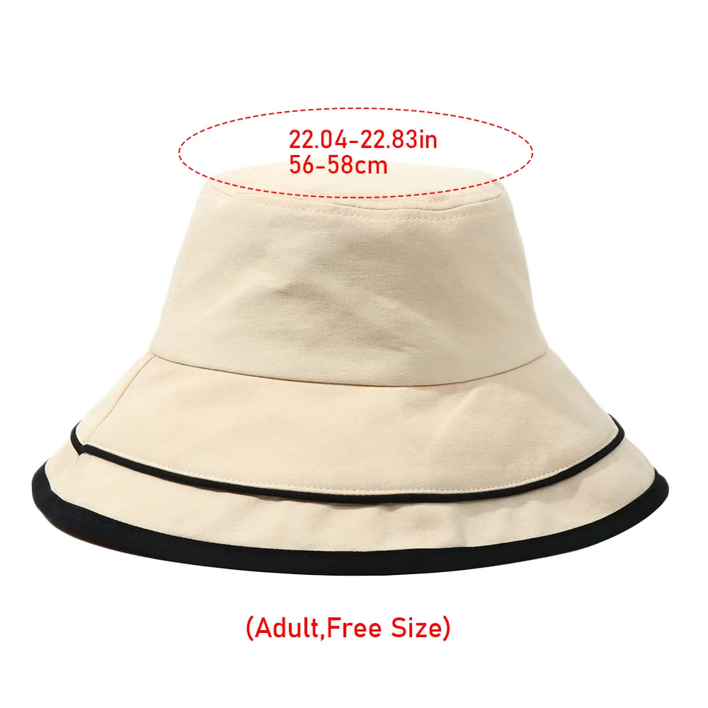 

1Pc Summer Stripped Bucket Cap for Women Beach Sun Hat Spring Fishing Hat Outdoor Sports Aurtumn Ladies Hat With Windproof Rope