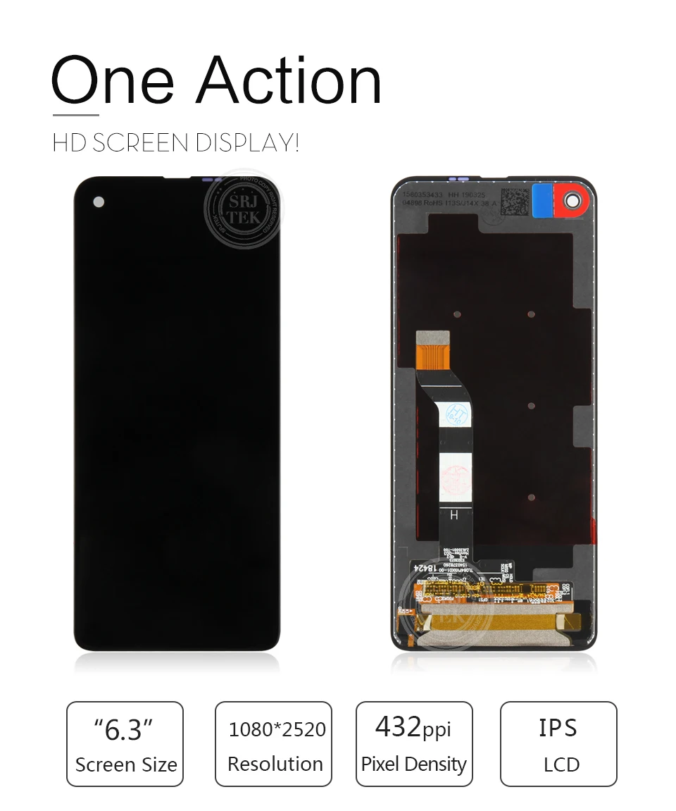 Протестирован для Motorola One Action lcd для Moto One Action XT2013 дисплей дигитайзер сенсор стеклянная панель Сенсорный экран Замена