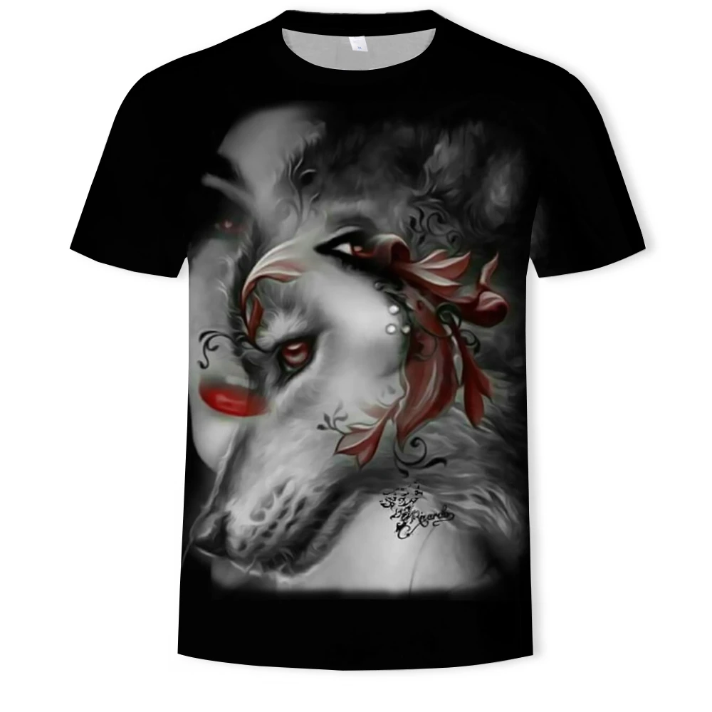 

New For 2020 Cool Fashion T Shirt For Men and Women Wolf Print 3d t Shirt Summer Short Sleeve T Shirts Male t Shirts XXS-6XL