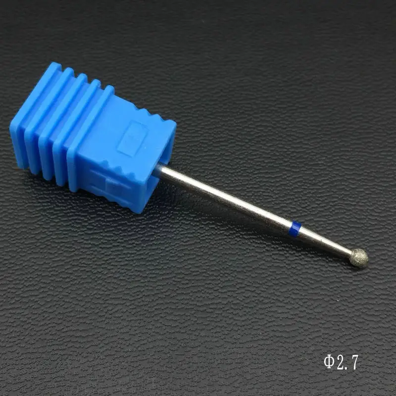 6 Type Round Diamond Nail Drill Bits Rotary Drill For Manicure Electric Machine Accessories Nail Files Cutter Tools - Цвет: Blue-2.7mm