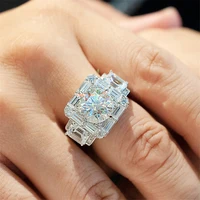 2021 unique male 2ct lab diamond cz ring 925 sterling silver engagement wedding band rings for men gemstones party jewelry