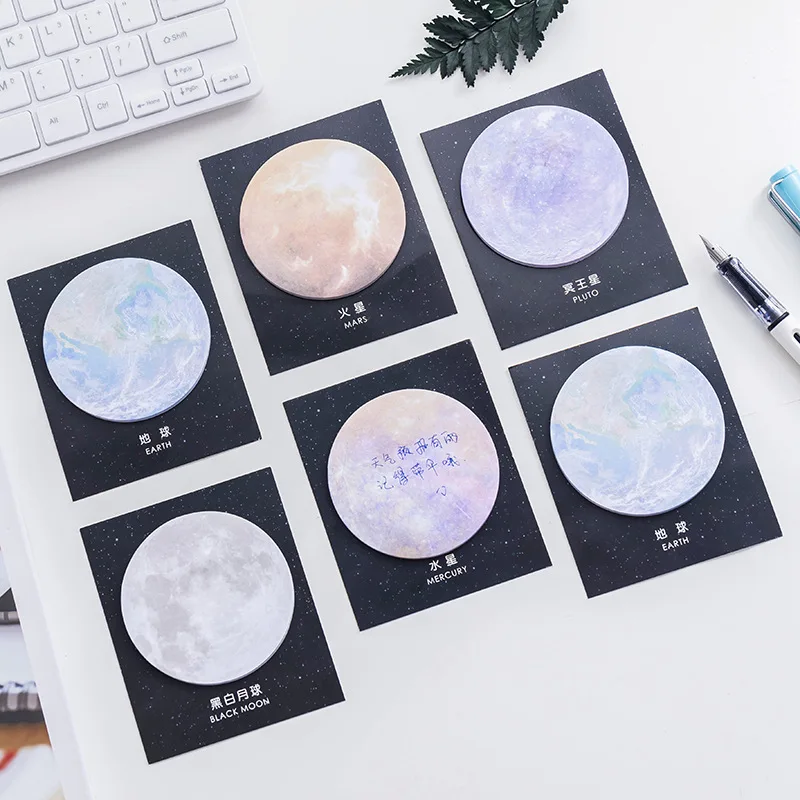 

Korean Cute Custom Label Sticker Memo Pad Aesthetic Bullet Journal Scrapbooking Sticky Notes Creative Planet Office Notes