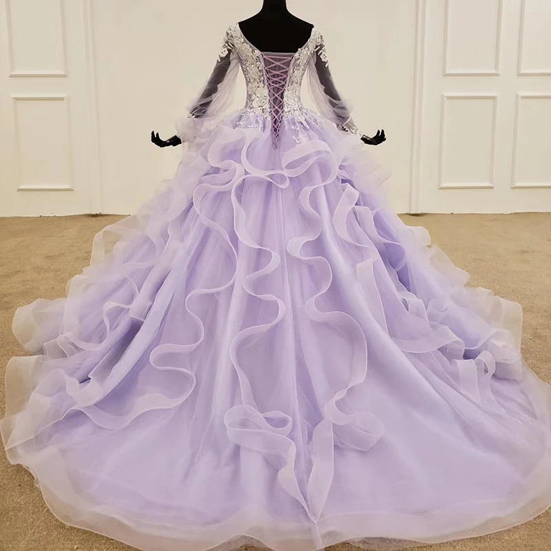 HTL1095 арабское вечернее платье с длинным рукавом и v-образным вырезом для девочек