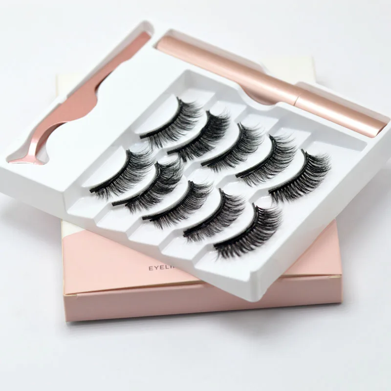 5 пар магнитных ресниц &amp жидкая подводка для глаз Пинцет Набор без клея