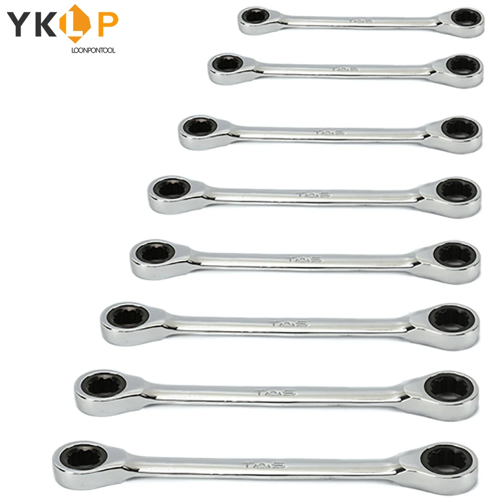 

Ratchet Wrench Double End Wrench Ratchet Spanner Chrome Vanadium Handle Two-way Hand Repair Tools 1Pc Multiple Sizes