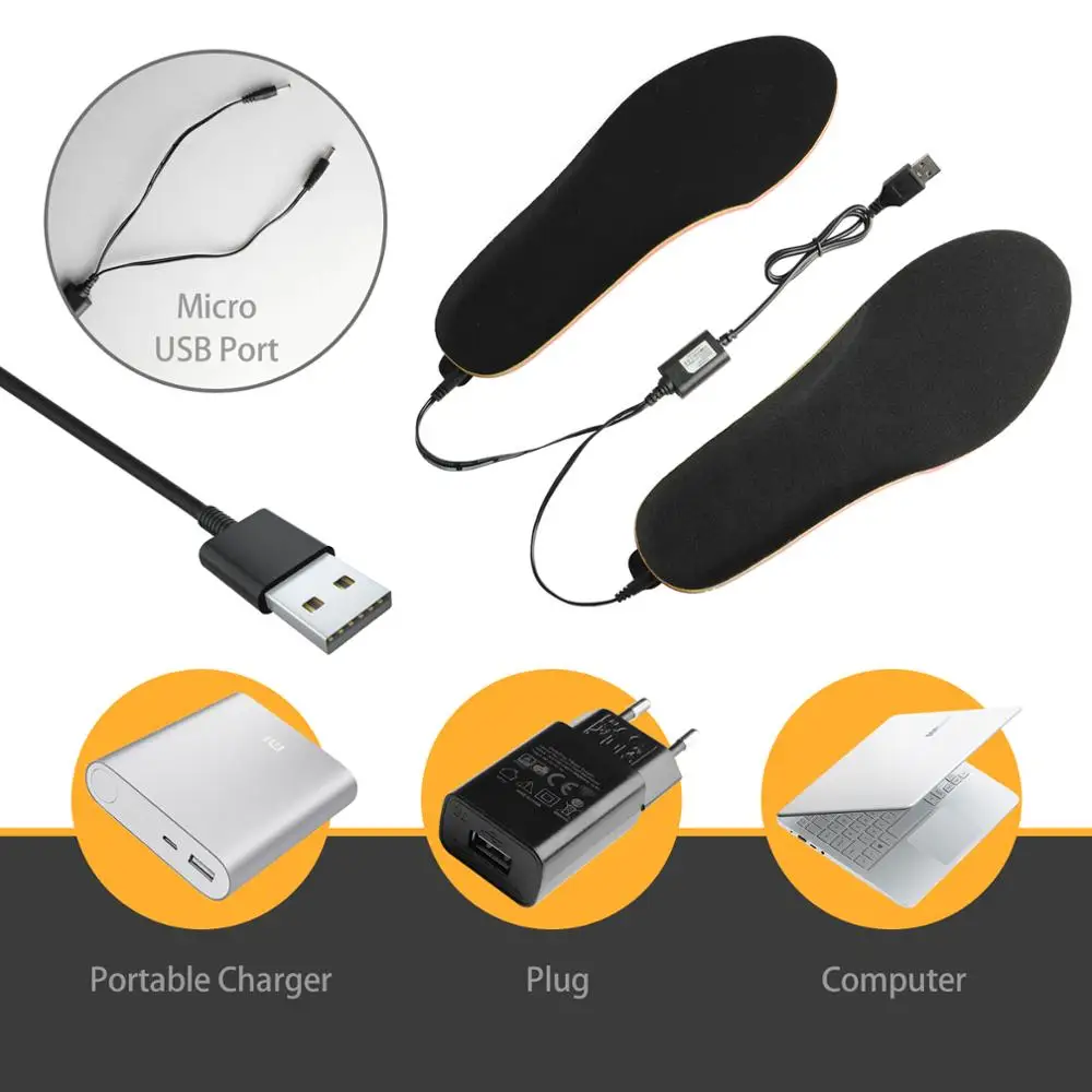 Стельки с подогревом 2021 дюйма USB-разъемом | Спорт и развлечения