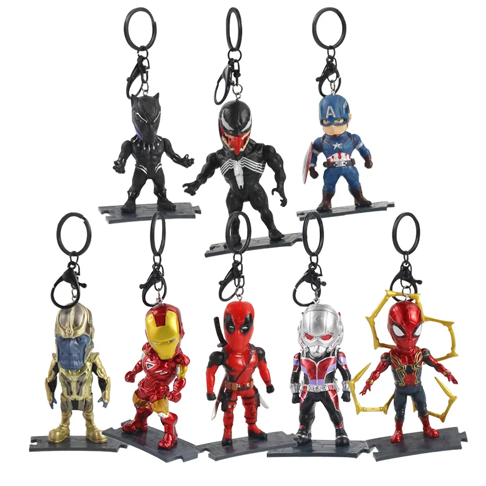 Брелки с супергероями Мстители Локи Капитан Америка Черная пантера Тор