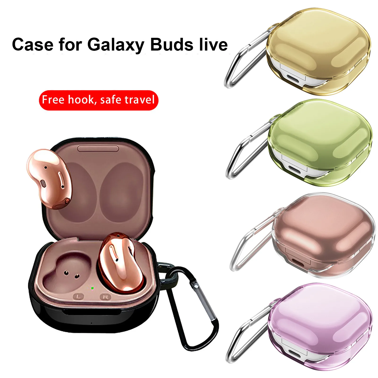 Чехлы для наушников с крючком Samsung Galaxy Buds Live Bluetooth наушники прозрачная коробка ПК