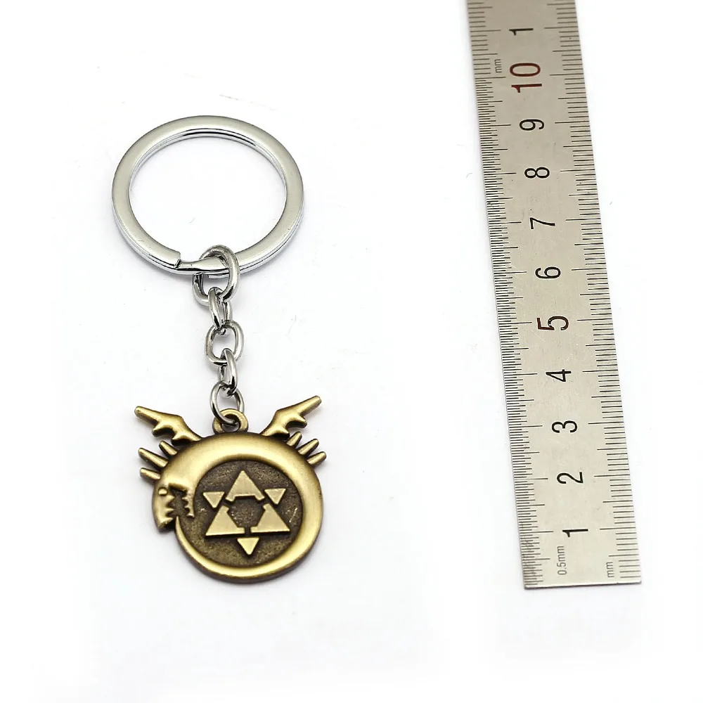 

Anime Fullmetal Alchemist Keychain Homunculus Circle Key Ring Cross Snake Pendant Key Chain Women Bag Jewelry llaveros hombre