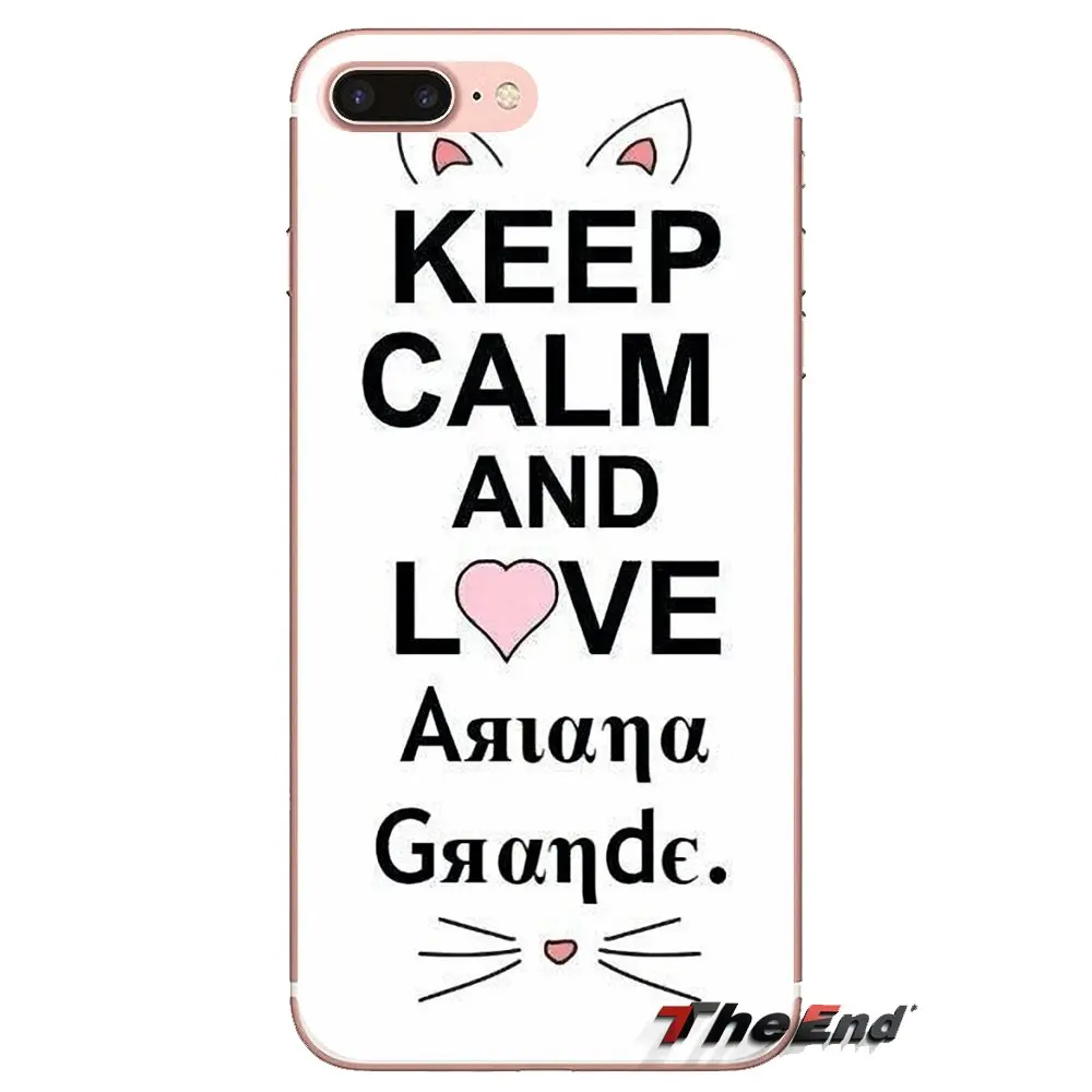 Для Xiaomi Redmi 4 3 3S Pro mi 4i 4C 5 5s Max Note 2 Keep Calm and Love Ariana Grande прозрачный мягкий чехол |
