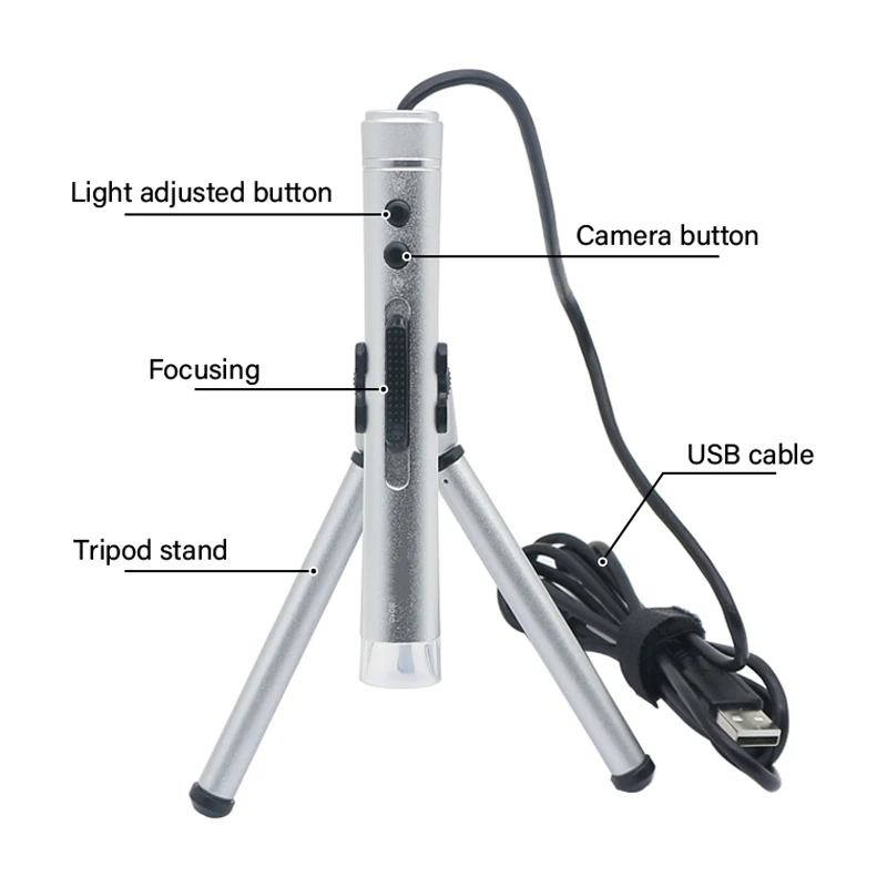 Цифровой Ручной микроскоп 500X USB 2 МП детектор фолликула кожи светодиодный