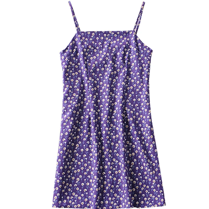 

French Retro Idyllic Style Floral Slim-Fitting Suspender Skirt Ins Girl's Small Vacation Style Youthful-Looking Dress