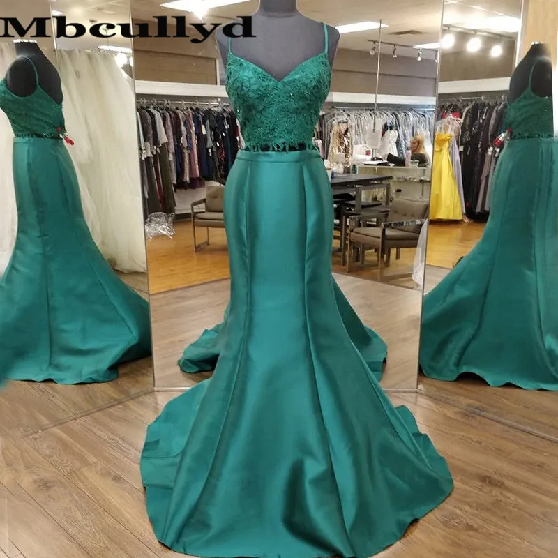 

Mbcullyd Charming Two Pieces Prom Dresses Long 2023 Mermaid Evening Party Gowns With Applique Lace Vestidos de fiesta de noche