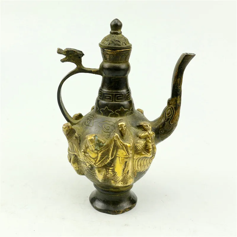 Ручная работа из чистой латуни изготовленный старой декоративной бронзы чайник