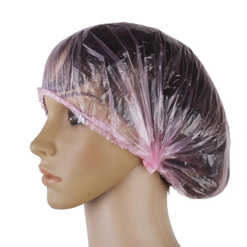 Одноразовая прозрачная эластичная шапочка для парикмахерской 100