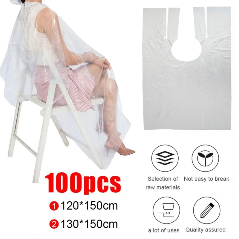 

100/Pcs Hair Cutting Cape Disposable Waterproof Hair Salon Capes Haircut Apron Salon Barber Tools Oil-proof DIY Haircut 2020