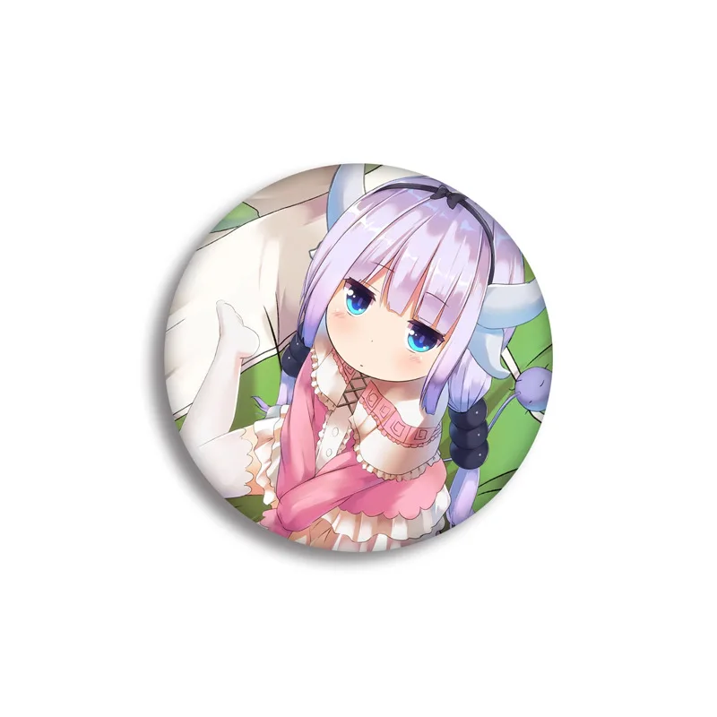 1 шт. 58 мм Kobayashi-san Chi no Maid Dragon KannaKamui супер милые девушки косплей использовать DIY значки акриловые значки брошь - Окраска металла: see chart