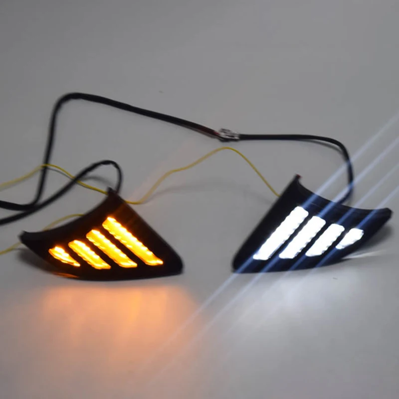 Светодиодные дневные ходовые огни DRL с желтым сигналом поворота противотуманная