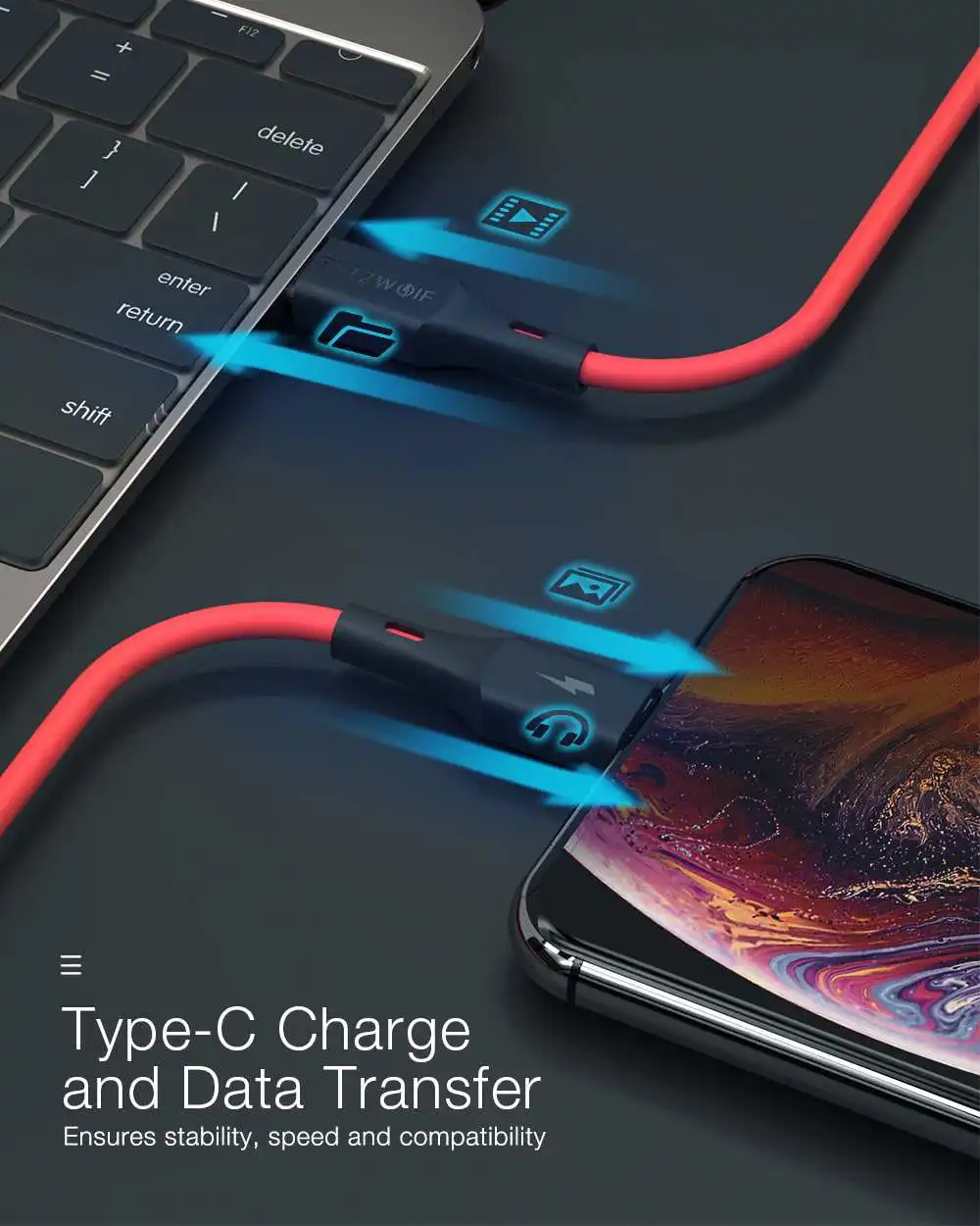 Blitzwolf BW-CL2 2.4A usb type C к Lightning MFI сертифицированные Дата зарядки Кабели PD3.0 телефон зарядное устройство ПВХ для iPhone 11 Pro Max