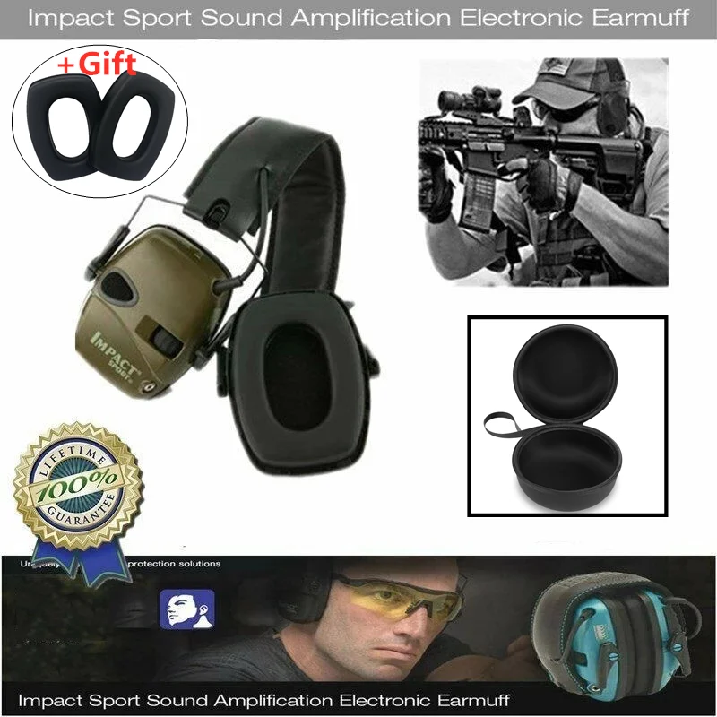 

Howard Leight R-01526 Impact Sport Electronic Earmuff Shooting Protective Headset Foldable with bag and Ear Pad