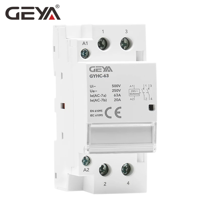 Контактор переменного тока GEYA Din Rail 2P 40A 63A 2NO 2NC 1NO1NC Ho используется или для зарядки
