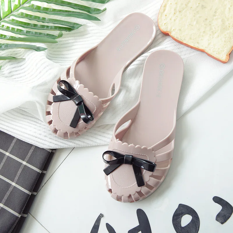 

Spring and summer new women's shoes sandals flat-heeled plastic jelly shoes women's beach slippers Baotou shoes