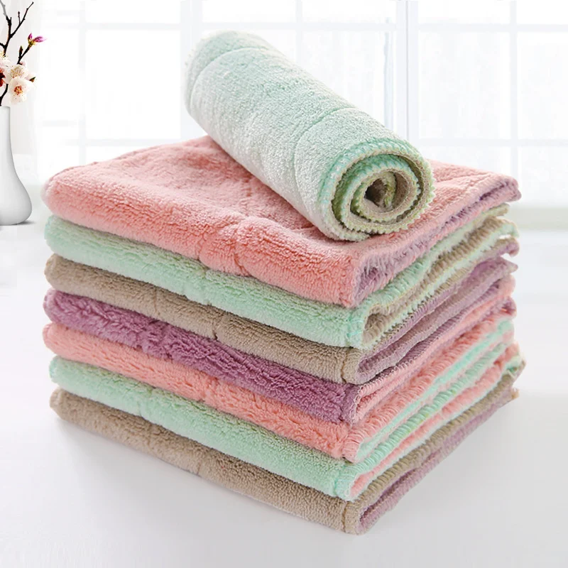 Thickened Wipe Tablecloth Absorbent Lint-free Rag Floor Furniture Kitchen Cleaning Cloth Double-sided Non-stick Oil Dish | Дом и сад