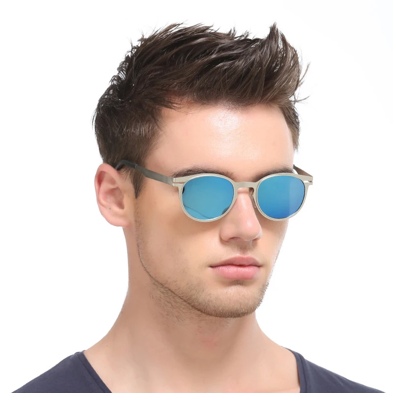

Polarized Sunglasses New Classic Male Retro Stainless Steel Super Elastic Circular Frame Dazzling Driving