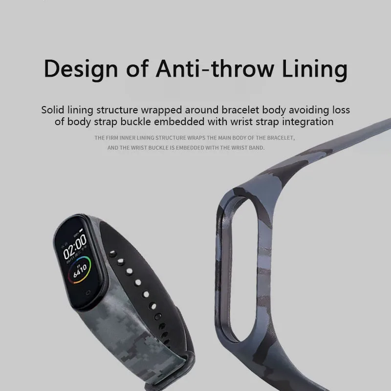 

For Xiaomi 5 Bracelet Strap Camo Silicone Smart Bracelet Strap For MI Band 5 Wristband Replacement Strap Smart Accessories