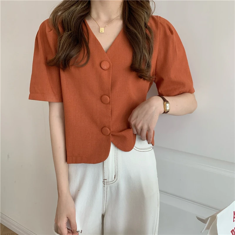 

New Embroidery Oversize Womens Blouses Summer Tops Femme Casual Women Shirt Short Sleeve Knitted Girls Blouse Plus Size Blusas