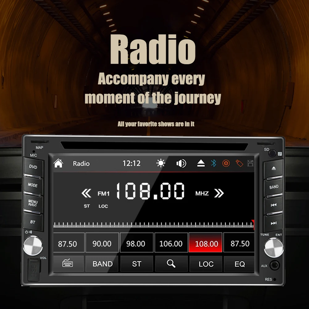 Автомагнитола 2 Din сенсорный экран 6 дюйма DVD-плеер автомагнитола GPS-навигация