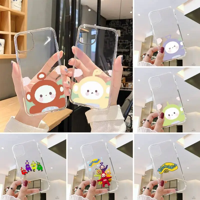 

Teletubbies hot UK Cute Phone Case Transparent for iPhone 7 8 11 12 s mini pro X XS XR MAX Plus cover Clear mobile bag