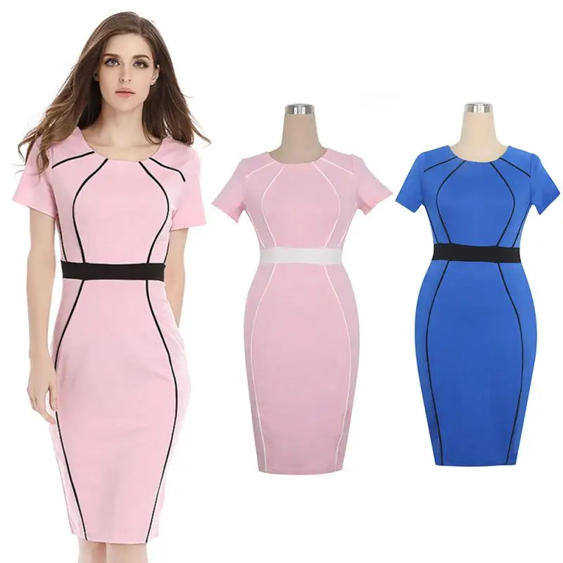 Платье Карандаш женское облегающее х/б с коротким рукавом|Женские платья| |