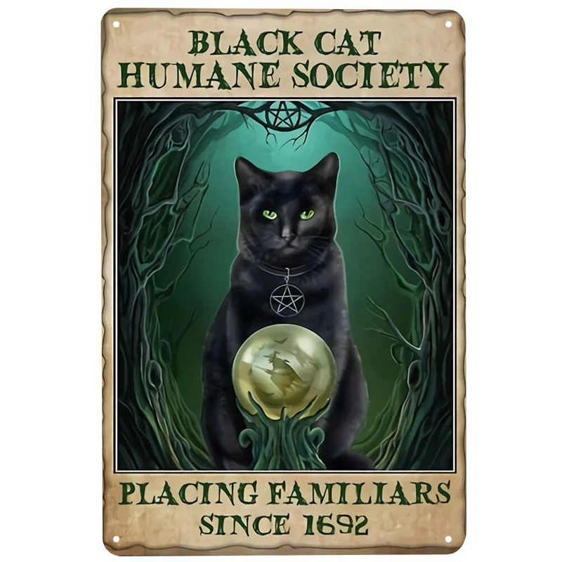 

Черные кошки, общества, печатные дневные знаки, Забавный постер, декор для бара, паба, клуба, украшение для гостиной, дома