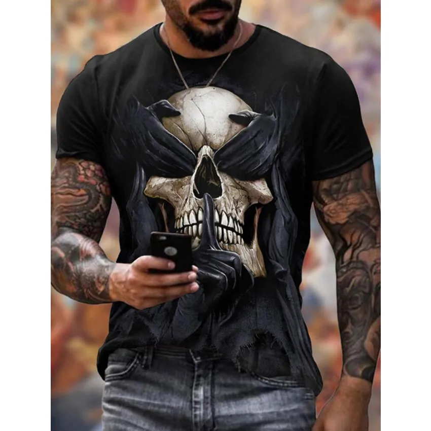 

Harajuku Large Size Sky Pilot Round Collar Men Camisetas T-Shirt Street Vintage Fashion Short Sleeves Thin Loose Men T-Shirt