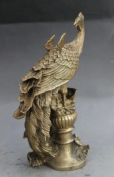 YM 307 10 &quotсобрать Китайский дворец династии латунь красивый Феникс павлин