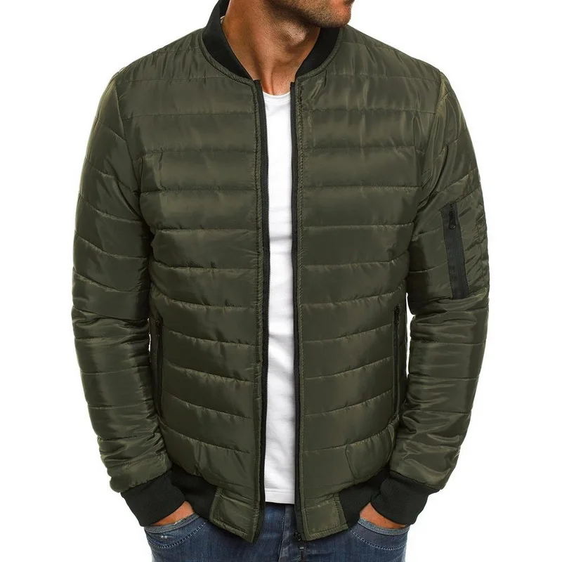 Style2 green CYSINCOS, мужские облегающие теплые пальто, Осень-зима, мужские,, легкие, ветрозащитные, складываемые куртки, одноцветные куртки, уличная одежда - Цвет: Style2 green
