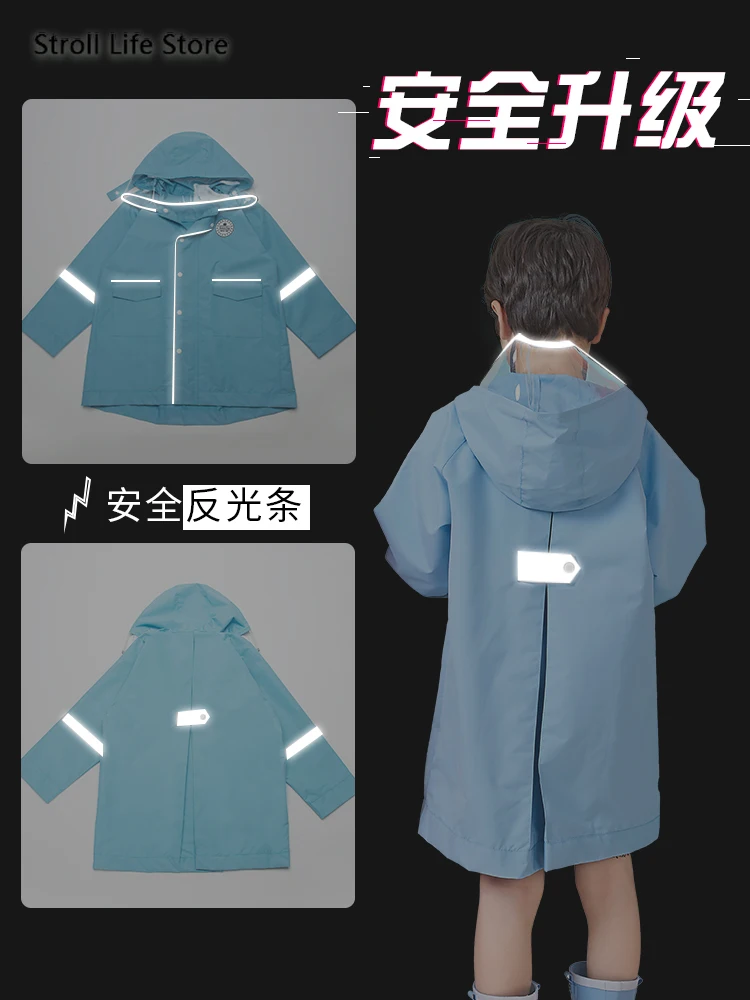 Уличный детский дождевик пончо школьный розовый длинный водонепроницаемый