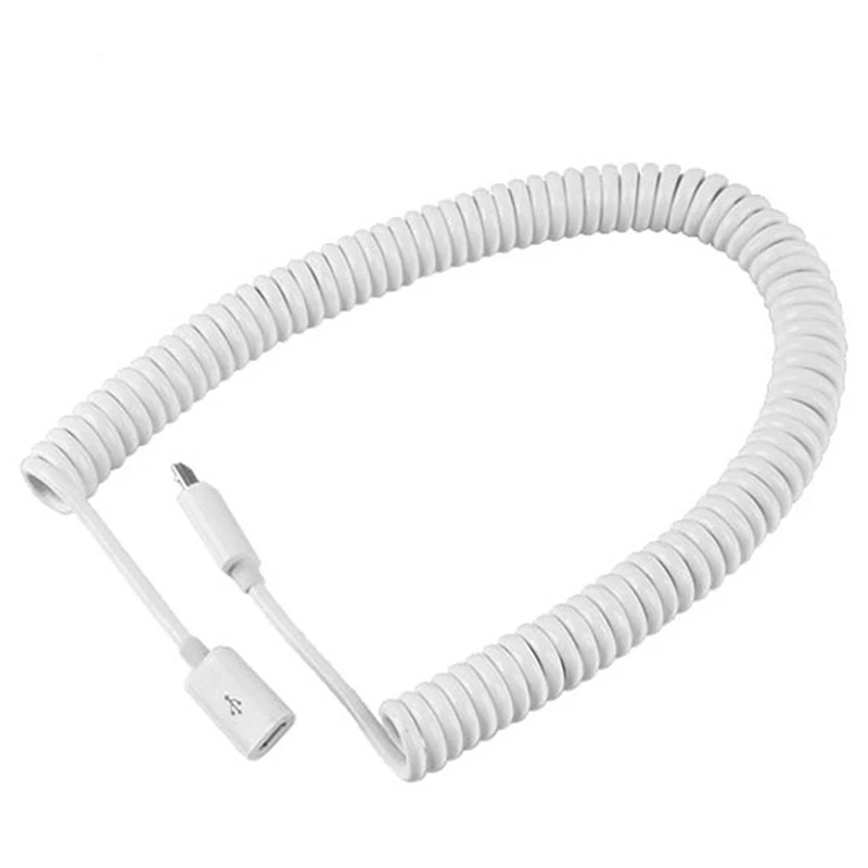 10 футов 3 м Спиральный Micro USB B штекер-гнездо M/F УДЛИНИТЕЛЬ зарядный спиральный