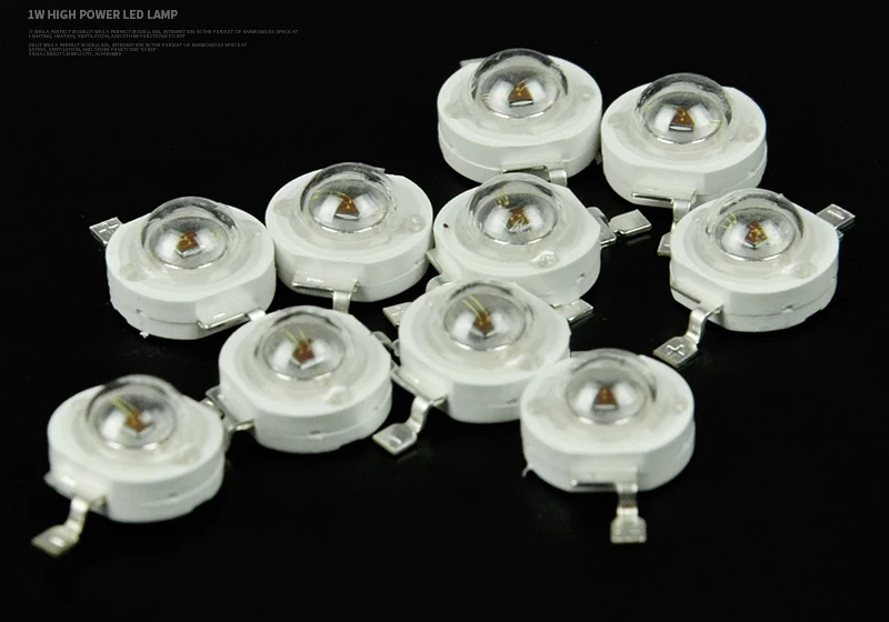 

10pcs / lot Epistar High Power 1W / 3W led chips beads bulb diode lamp Warm white / white / red / blue / green for LED Spotlight