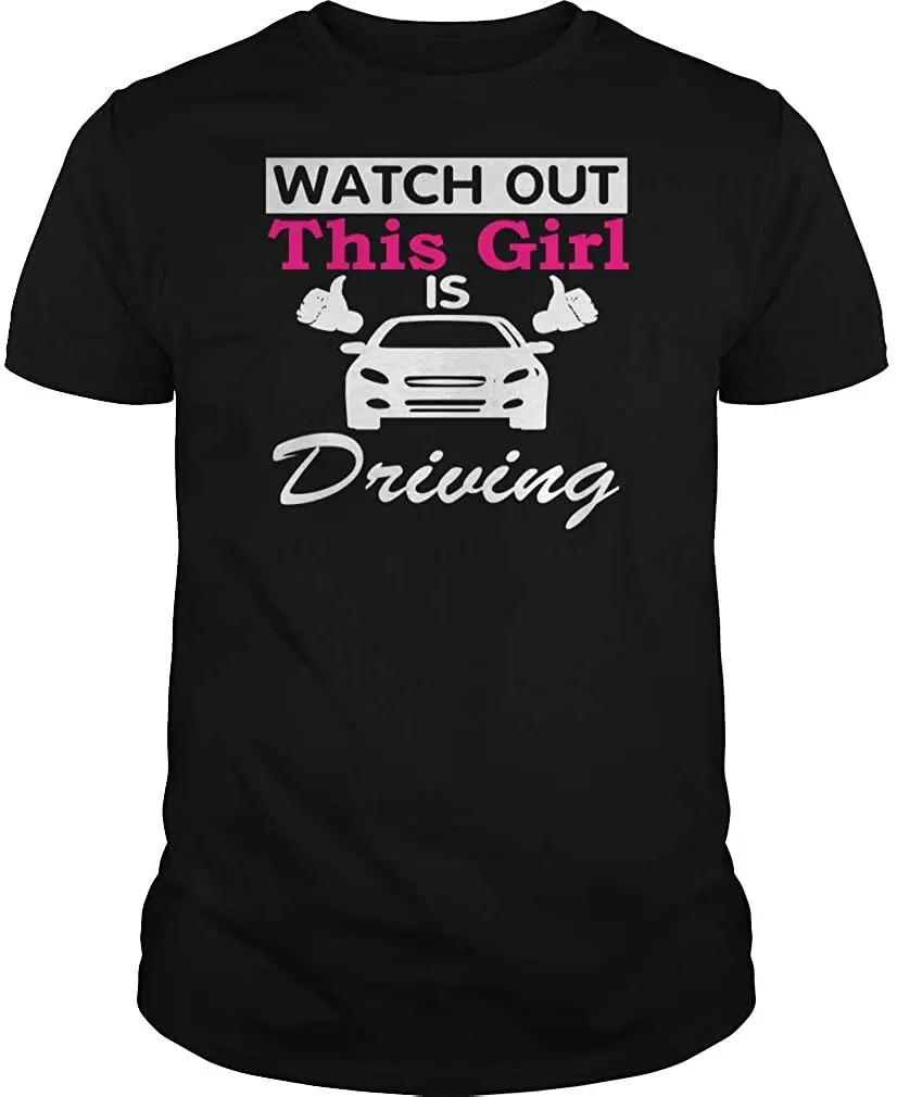 Забавный подарок девочке на вождение новинка водителю черная футболка|Мужские