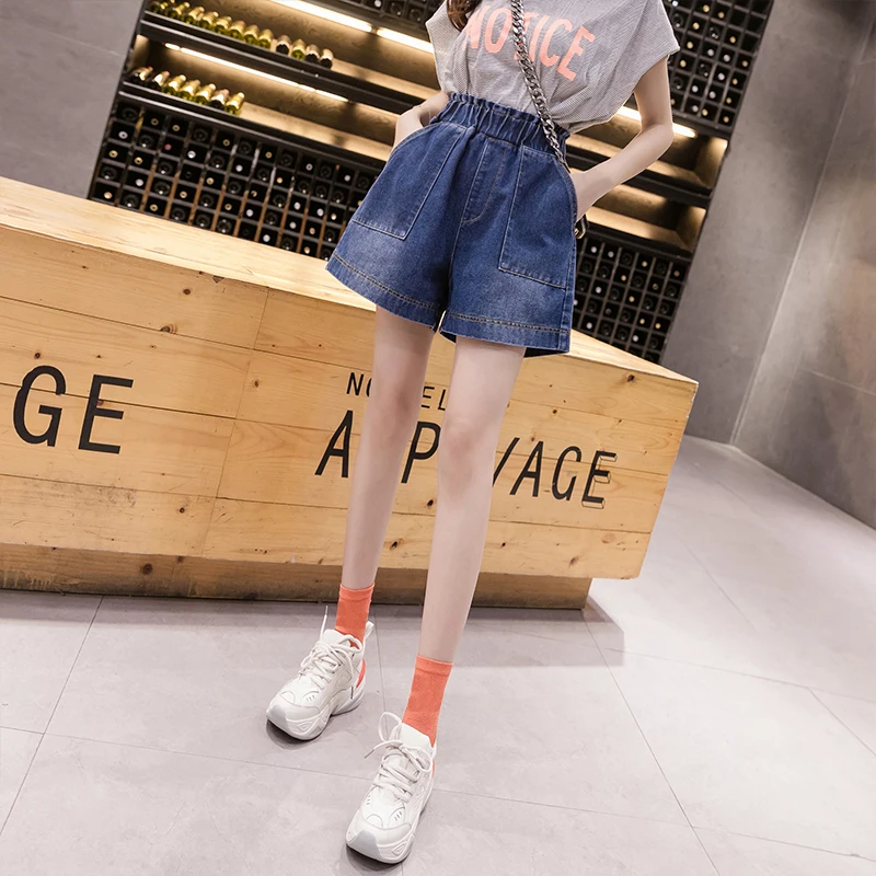 Шорты женские джинсовые с эластичным поясом большие размеры S M L XL 2XL 3XL 4XL 5XL на