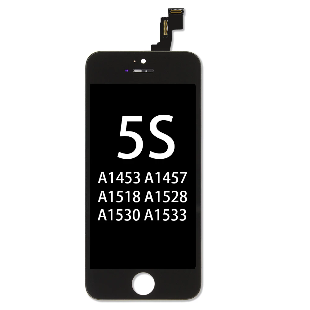 for 5S Black Черный/белый класс AAA+ ЖК-дисплей для iPhone 5 5S 6 6 S 7 3D сенсорный дигитайзер сборка экрана Ecran Замена+ закаленное стекло - Цвет: for 5S Black