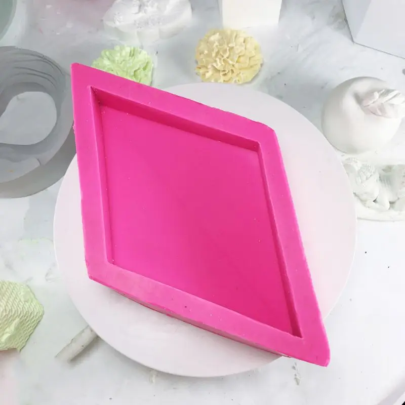 

Silicone Mould Rhombic Cement Wall Tile Flowerpot Mold TV Background Wall Mould