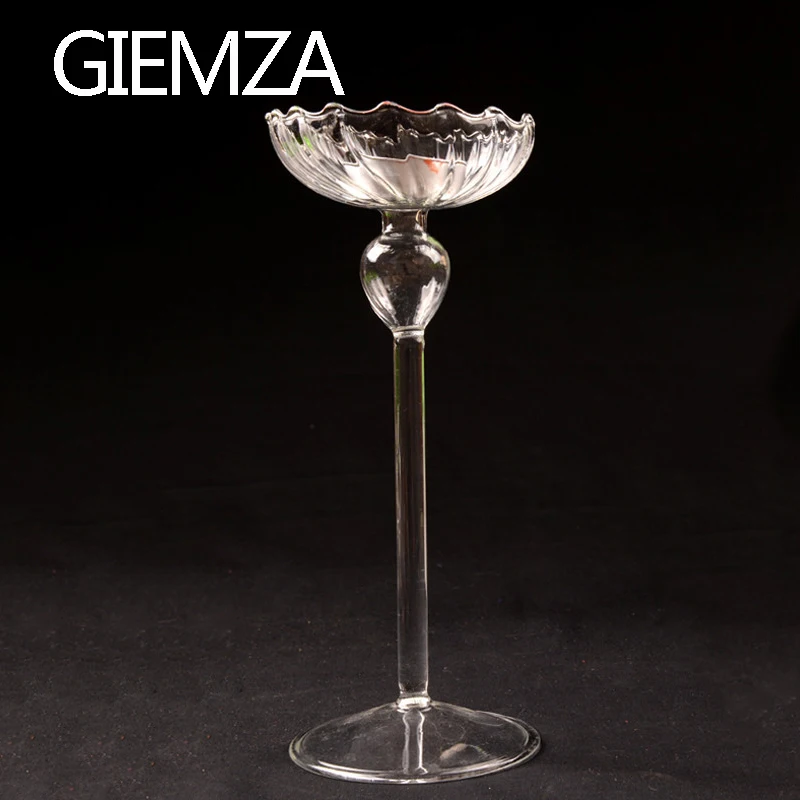 

GIEMZA Tall Striped Candlestick Crystal High Candle Holder Stand Home Accessories Wedding Supplies Candlelight for Dinner