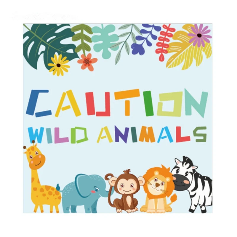 Скатерть для детского стола с изображением сафари в джунглях 130 х 220 см 1 шт. | Дом и