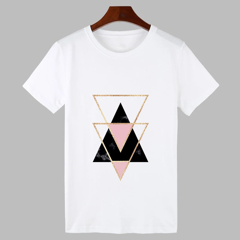 

Geometry Printed Women Clothes Vogue Casual Short Sleeve Tops Tumblr Streetwear Summer Harajuku Kawaii T Shirt